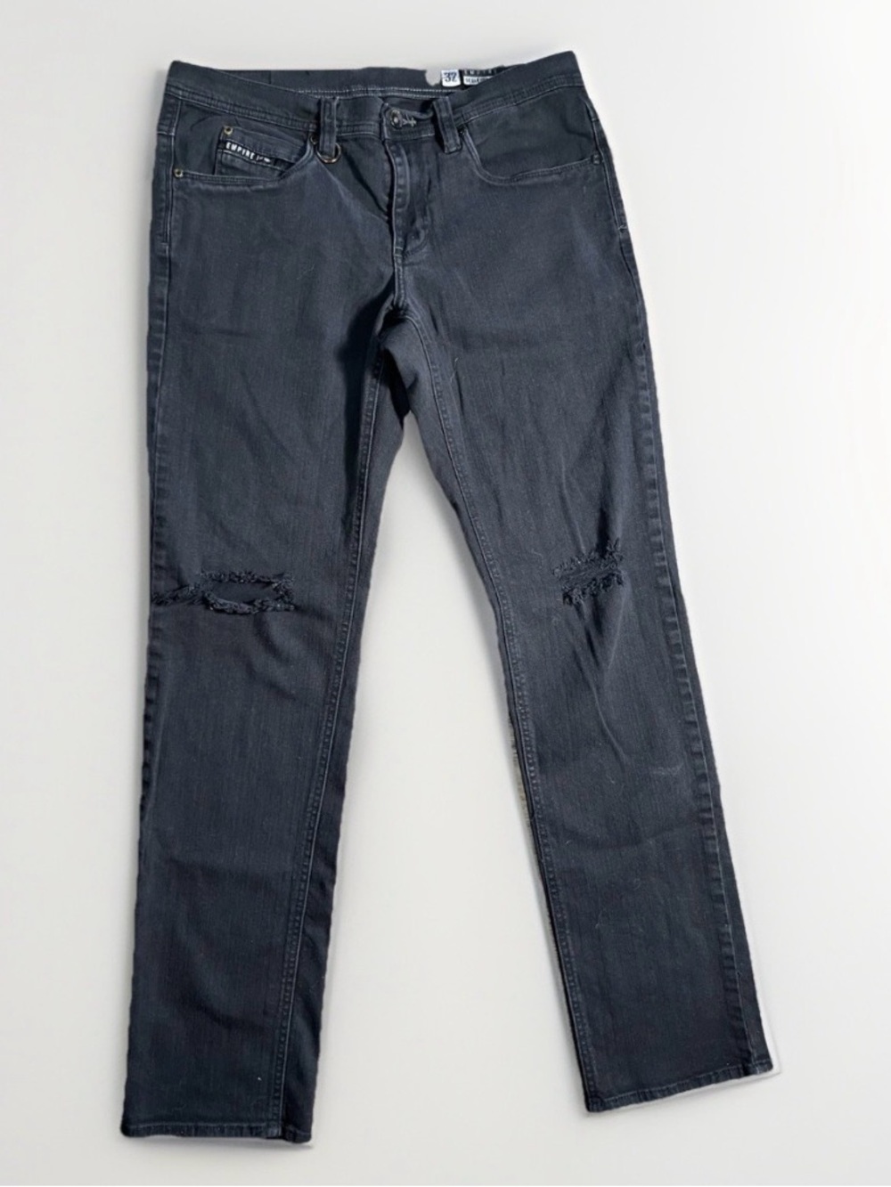 Empyre Men's skeletor Skinny Jeans Charcoal Black grunge goth Y2K